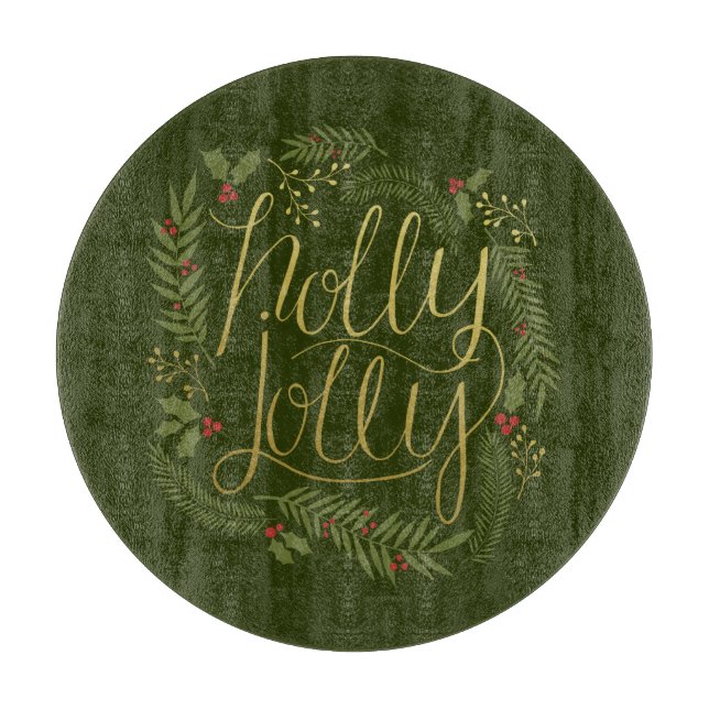 Holly Jolly Christmas Cutting Board Schneidebrett (Vorderseite)