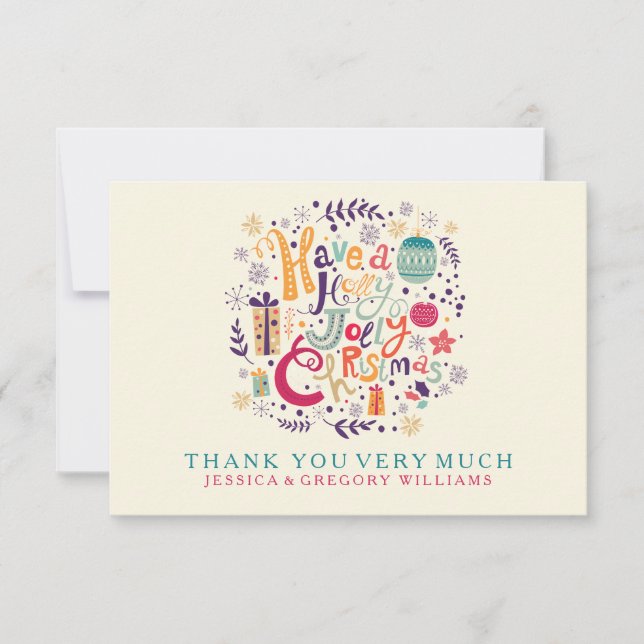 Holly Jolly Christmas Einladung (Vorderseite)