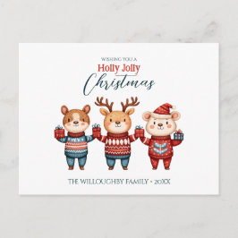 Holly Jolly Christmas Feiertagspostkarte