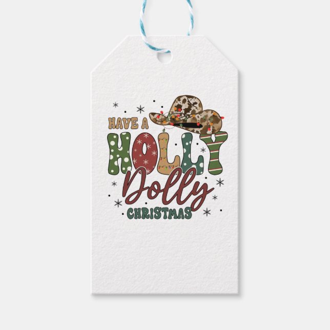 Holly Jolly Christmas Geschenkanhänger (Vorderseite)