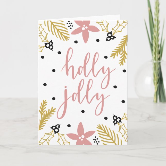 Holly Jolly Christmas Karte (Vorderseite)