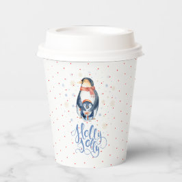Holly Jolly Christmas Pinguins Family Paper Cup Pappbecher