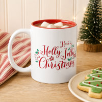 Holly Jolly Christmas Red Script Holiday