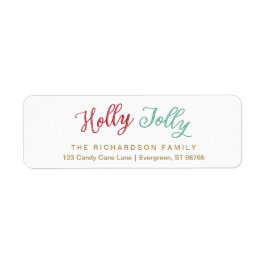 Holly Jolly Christmas Return Address Label
