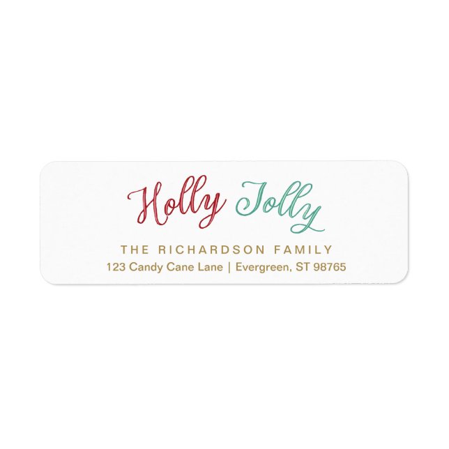Holly Jolly Christmas Return Address Label (Vorne)