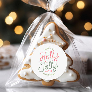 Holly Jolly Christmas Runder Aufkleber