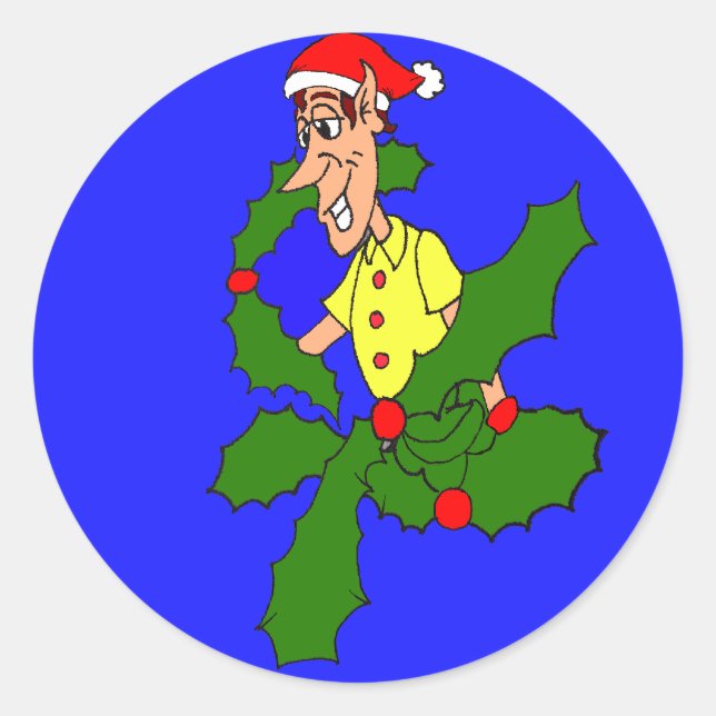 Holly Jolly Christmas Runder Aufkleber (Vorderseite)