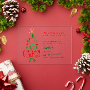 Holly Jolly Christmas Typograc Classic Song Acryleinladungen