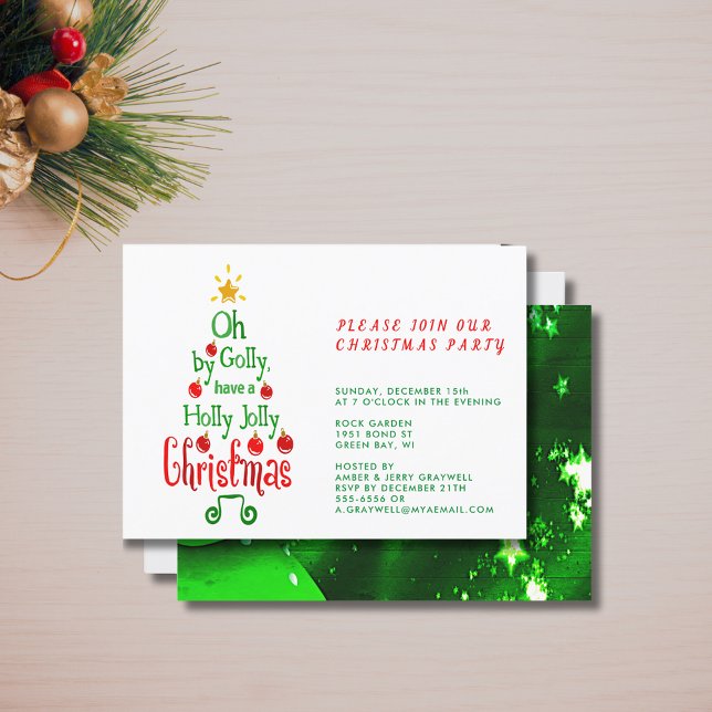 Holly Jolly Christmas Typograc Classic Song Einladung (Holly Jolly Christmas Typography Classic Song Invitation)