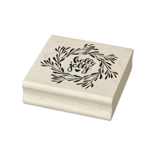 Holly Jolly Christmas Wreath Gummistempel