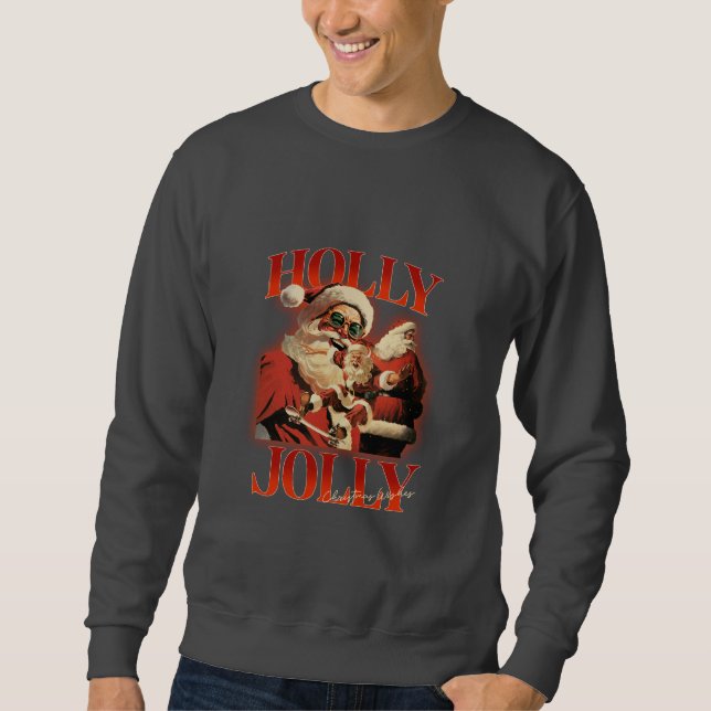 Holly Jolly Christmas wünscht Weihnachten Sweatshirt (Vorderseite)