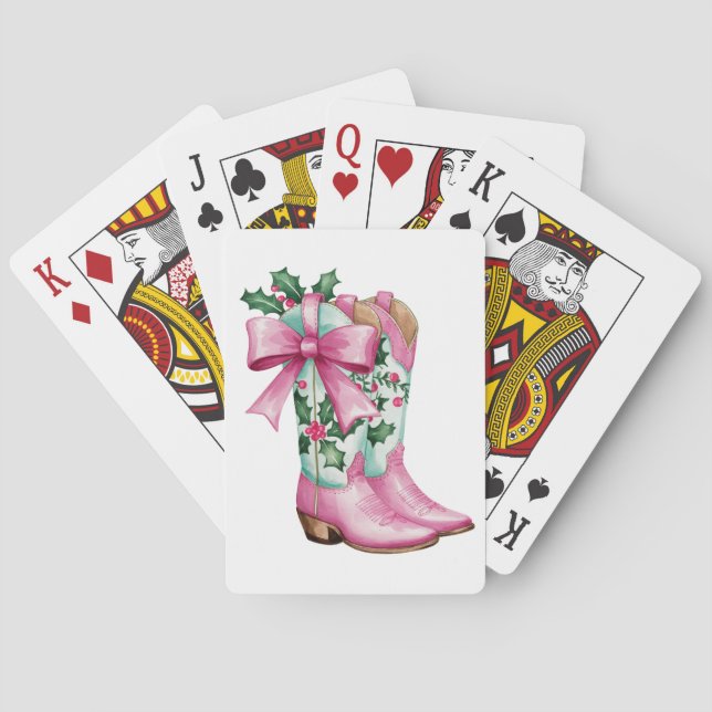 Holly Jolly Cowboy Boots Spielkarten (Rückseite)