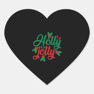 Holly jolly, Ein großartiges Weihnachts-Party-Gesc Herz-Aufkleber