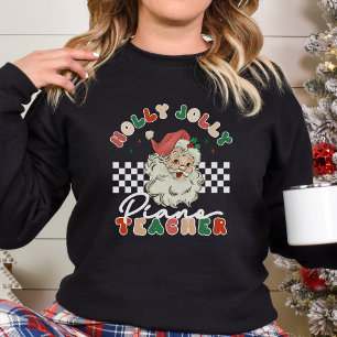 Holly Jolly Enseignant Piano Noël Rétro T-shirt