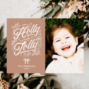 Holly Jolly Familienname und Foto Weihnachten