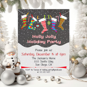 Holly Jolly Fête de Noël Invitation