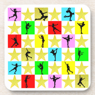 HOLLY JOLLY FIGURE SKATER CHRISTMAS DESIGN UNTERSETZER