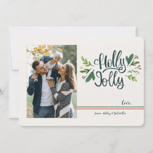 Holly Jolly Foto Holiday Grußkarte Feiertagskarte