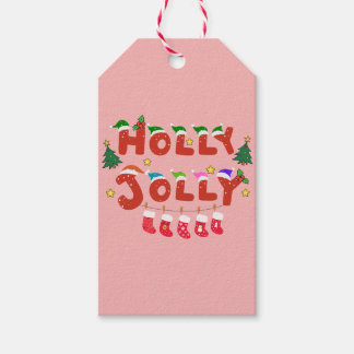 Holly Jolly Geschenkanhänger