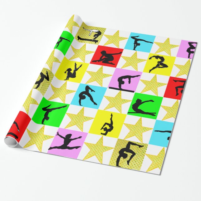 HOLLY JOLLY GYMNASTICS CHRISTMAS GESCHENKPAPIER (Ungerollt)