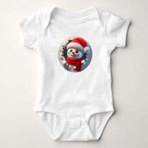 Holly Jolly Happy Snowman Burout Baby Strampler