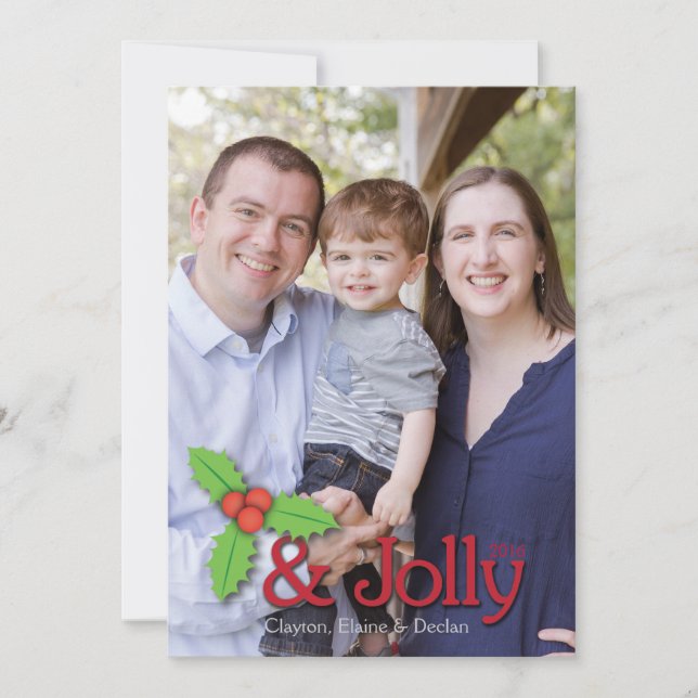 Holly & Jolly Holiday Card Feiertagskarte (Vorderseite)