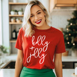 Holly Jolly Modernes Niedliches Script Bold Holida T-Shirt<br><div class="desc">Holly und Jolly in Stil mit unserem Niedlichen Minimalistischen Weihnachtsfest T-Shirt! 🎄 festliche Mode in ihrer besten Form! 🎅 #HollyandJolly #ChristmasCute</div>