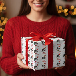 Holly Jolly Niedlich Christmas Santa Cat Geschenkpapier