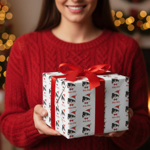 Holly Jolly Niedlich Christmas Santa Cat Geschenkpapier
