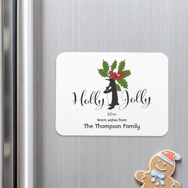 Holly Jolly Niedlich Funny Pinguin Weihnachten Gru Magnet (Von Creator hochgeladen)