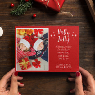 Holly Jolly Nordic Foil Carte photo de vacances