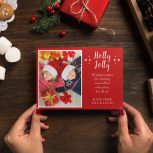 Holly Jolly Nordic Reindeer Carte photo de vacance