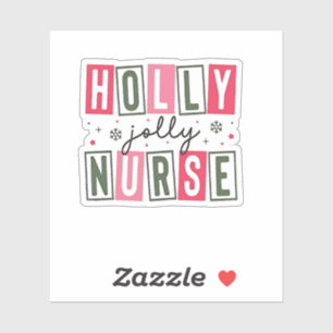 Holly Jolly Nurse Weihnachtsfeier Weihnachtsfeiert Aufkleber