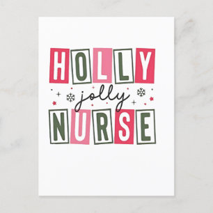 Holly Jolly Nurse Weihnachtsfeier Weihnachtsfeiert Feiertagspostkarte