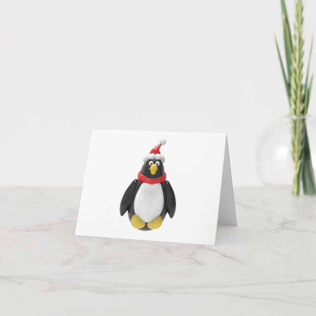 Holly Jolly Penguin Karte (Vorderseite)