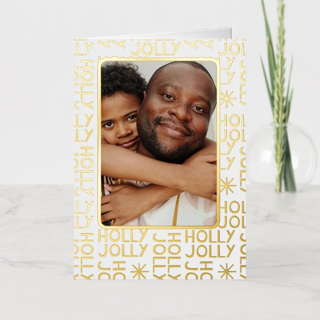 Holly Jolly Personalisiert Foto Weihnachten (Vorderseite)