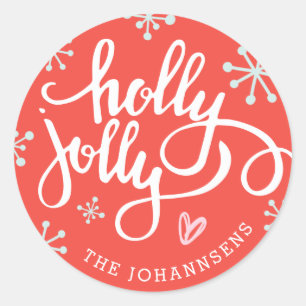 Holly Jolly Personalisiert Holiday Stickers