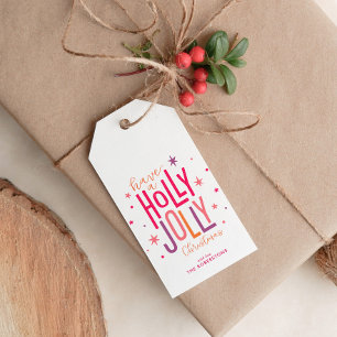 "Holly Jolly" Personalisierte Weihnachten Geschenkanhänger