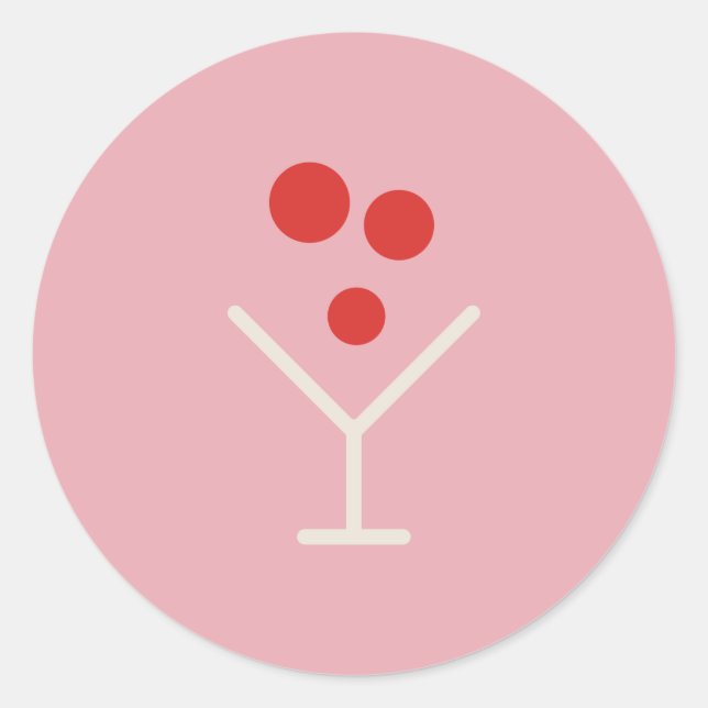 Holly Jolly Pink Martini Holiday Sticker (Vorderseite)