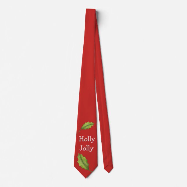 Holly Jolly Red Christmas Holiday Krawatte (Vorderseite)