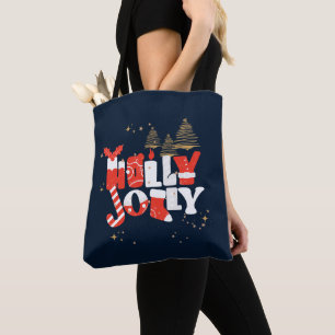 Holly Jolly Red White Gold Weihnachtsfest Tasche
