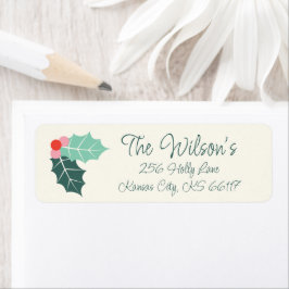 Holly Jolly Retro Christmas Retuern Address Label