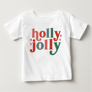 Holly Jolly - Retro Holiday Typografie Baby T-shirt