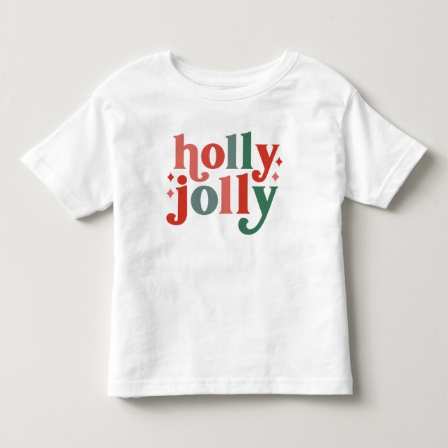 Holly Jolly - Retro Holiday Typografie Kleinkind T-shirt (Vorderseite)
