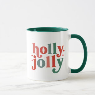 Holly Jolly - Retro Holiday Typografie Tasse