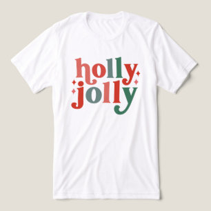 Holly Jolly - Retro Holiday Typografie Tri-Blend Shirt