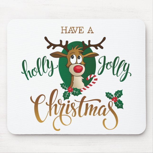 Holly Jolly Rudolph Mousepad (Vorne)