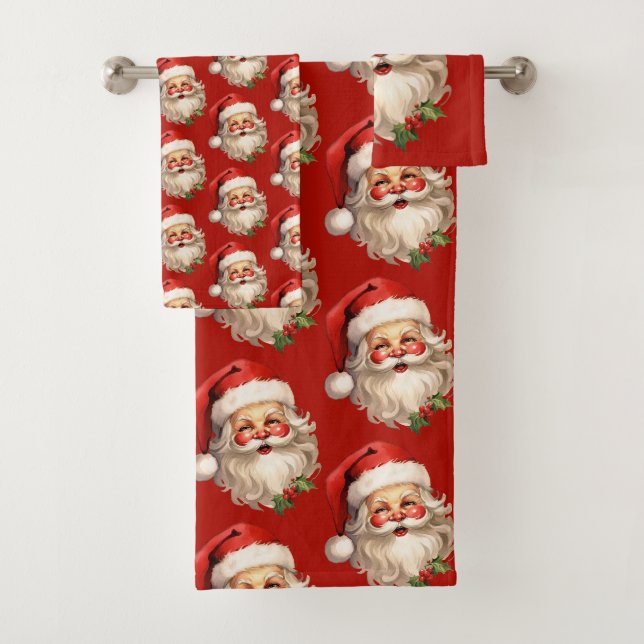 Holly Jolly Santa Claus Motif de Noël rétro (En situation)