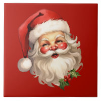 Holly Jolly Santa Claus Retro