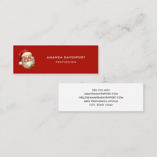 Holly Jolly Santa Claus Retro Mini Visitenkarte